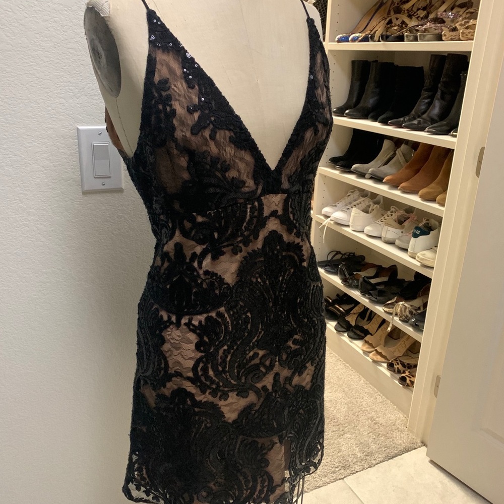 Free people black and lace dress
